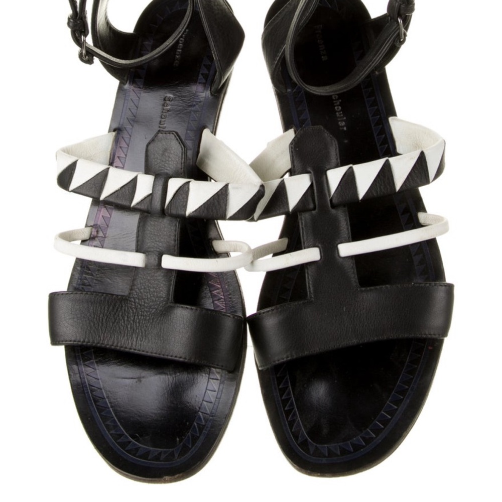 Proenza Schouler Black and White Geometric Sandals
